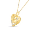 Thumbnail Image 2 of 1/20 CT. T.W. Diamond Quinceañera “15” Open Heart Flower Pendant in 10K Gold