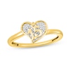 Thumbnail Image 1 of 1/20 CT. T.W. Diamond Quinceañera “15” Abstract Heart Charm Ring in Sterling Silver with 10K Gold Plate