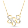 Thumbnail Image 1 of Diamond Accent Lucky Number “888” Necklace in Sterling Silver with 10K Gold Plate