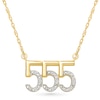 Thumbnail Image 1 of Diamond Accent Lucky Number “555” Necklace in Sterling Silver with 10K Gold Plate