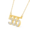 Thumbnail Image 2 of Diamond Accent Lucky Number “555” Necklace in Sterling Silver with 10K Gold Plate