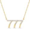 Thumbnail Image 1 of Diamond Accent Lucky Number “777” Necklace in Sterling Silver with 10K Gold Plate