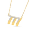 Thumbnail Image 2 of Diamond Accent Lucky Number “777” Necklace in Sterling Silver with 10K Gold Plate