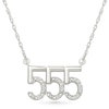 Thumbnail Image 1 of Diamond Accent Lucky Number “555” Necklace in Sterling Silver