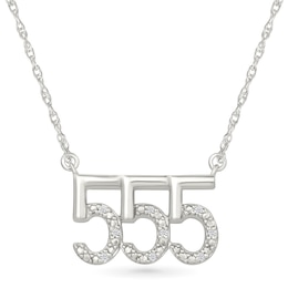 Diamond Accent Lucky Number “555” Necklace in Sterling Silver