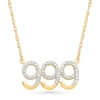 Thumbnail Image 1 of Diamond Accent Lucky Number “999” Necklace in Sterling Silver with 10K Gold Plate