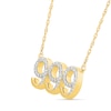 Thumbnail Image 2 of Diamond Accent Lucky Number “999” Necklace in Sterling Silver with 10K Gold Plate