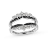 Thumbnail Image 1 of 1/2 CT. T.W. Black and White Diamond Leaf Solitaire Enhancer in 14K White Gold