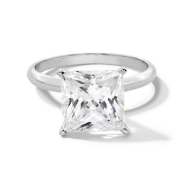 4 CT. Princess-Cut Certified Lab-Created Diamond Solitaire Engagement Ring in 14K White Gold (F/VS2)