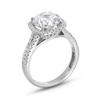 Thumbnail Image 3 of 3-1/2 CT. T.W. Certified Lab-Created Diamond Cushion Frame Double Row Engagement Ring in 14K White Gold (F/SI2)