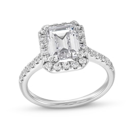 2-1/2 CT. T.W. Emerald-Cut Certified Lab-Created Diamond Frame Engagement Ring in 14K White Gold (F/SI2)