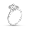 Thumbnail Image 2 of 2-1/2 CT. T.W. Emerald-Cut Certified Lab-Created Diamond Frame Engagement Ring in 14K White Gold (F/SI2)