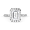 Thumbnail Image 3 of 2-1/2 CT. T.W. Emerald-Cut Certified Lab-Created Diamond Frame Engagement Ring in 14K White Gold (F/SI2)