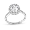 Thumbnail Image 0 of 2-1/2 CT. T.W. Oval Certified Lab-Created Diamond Frame Engagement Ring in 14K White Gold (F/SI2)