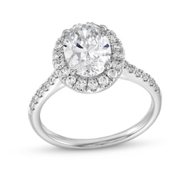 2-1/2 CT. T.W. Oval Certified Lab-Created Diamond Frame Engagement Ring in 14K White Gold (F/SI2)