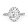 Thumbnail Image 3 of 2-1/2 CT. T.W. Oval Certified Lab-Created Diamond Frame Engagement Ring in 14K White Gold (F/SI2)