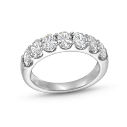 2 CT. T.W. Oval Certified Lab-Created Diamond Seven Stone Anniversary Band in 14K White Gold (F/SI2)