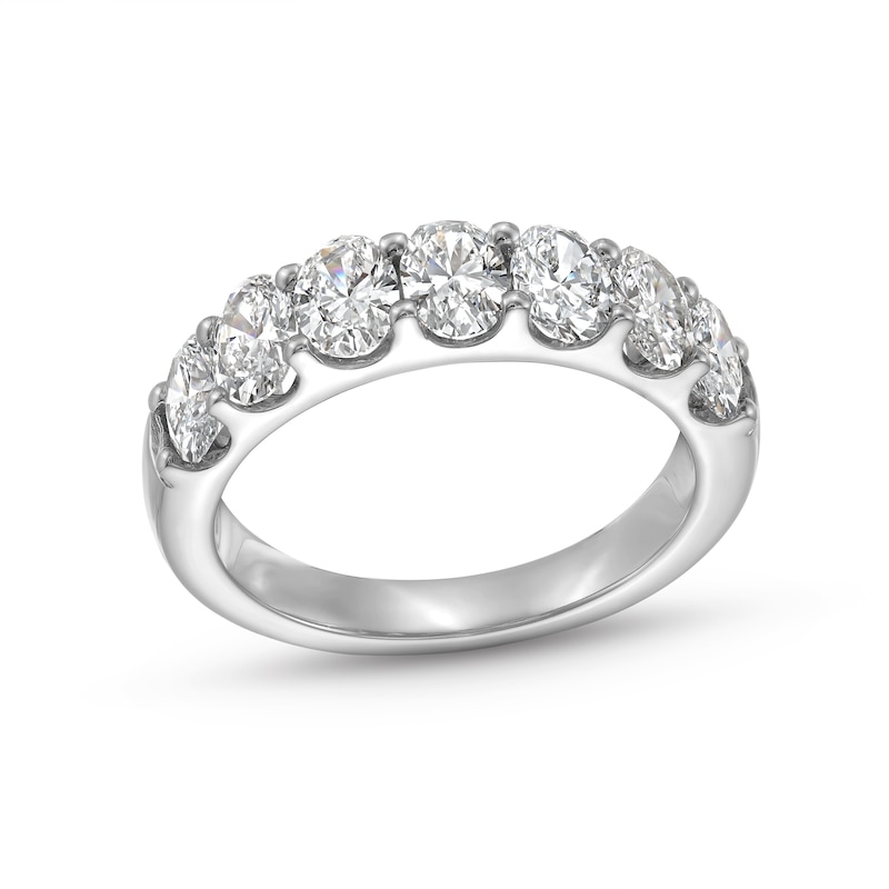 2 CT. T.W. Oval Certified Lab-Created Diamond Seven Stone Anniversary Band in 14K White Gold (F/SI2)