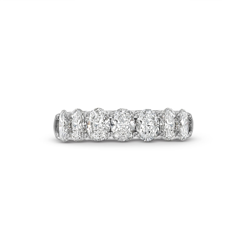 2 CT. T.W. Oval Certified Lab-Created Diamond Seven Stone Anniversary Band in 14K White Gold (F/SI2)