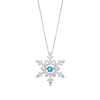 Thumbnail Image 1 of 4.0mm London and Swiss Blue Topaz with White Lab-Created Sapphire Snowflake Pendant in Sterling Silver