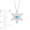 Thumbnail Image 3 of 4.0mm London and Swiss Blue Topaz with White Lab-Created Sapphire Snowflake Pendant in Sterling Silver