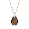 Thumbnail Image 1 of Pear-Shaped Smoky Quartz and Diamond Accent Pendant in 14K Rose Gold