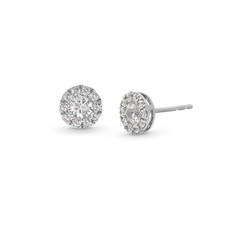 Main Image 1 of 1 CT. T.W. Certified Lab-Created Diamond Frame Stud Earrings in Sterling Silver (I/SI2)