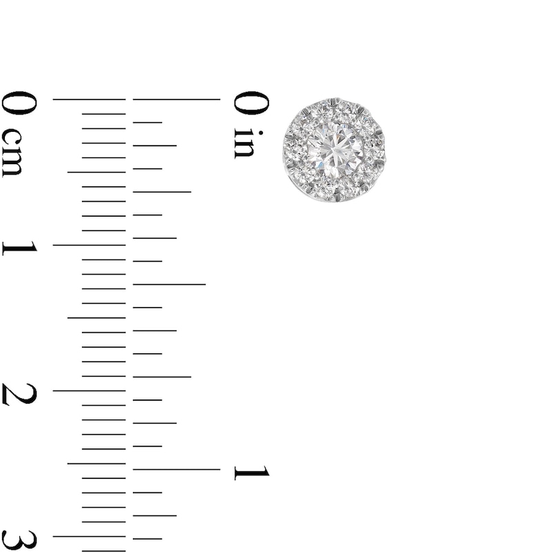 Main Image 2 of 1 CT. T.W. Certified Lab-Created Diamond Frame Stud Earrings in Sterling Silver (I/SI2)