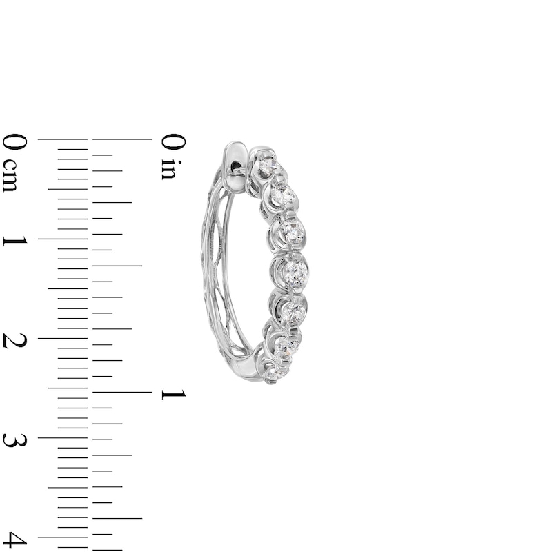 Main Image 2 of 1 CT. T.W. Certified Lab-Created Diamond Bubbles Hoop Earrings in Sterling Silver (I/SI2)