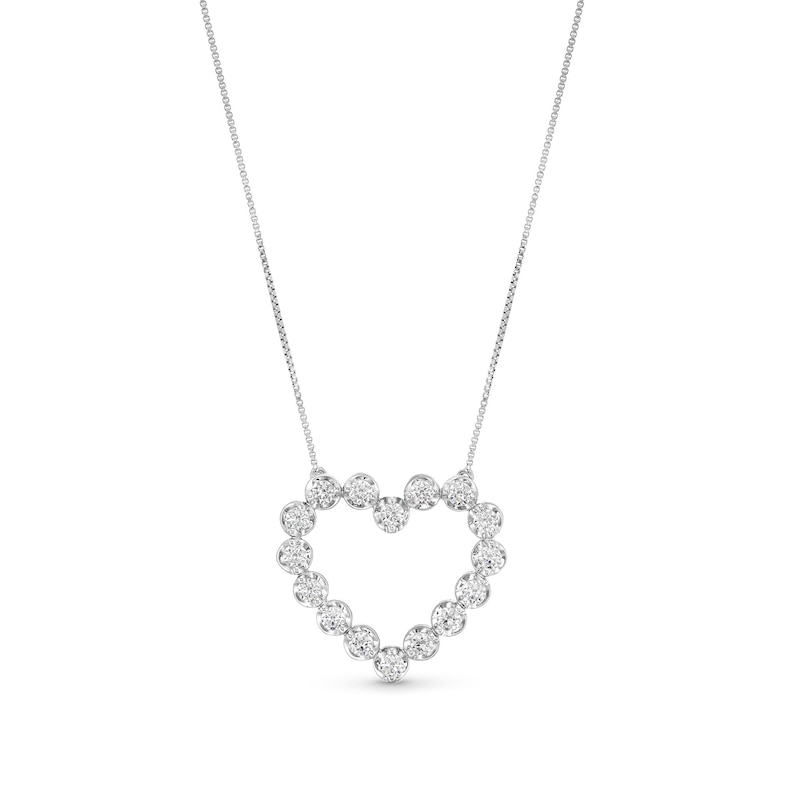 Main Image 1 of 1 CT. T.W. Certified Lab-Created Diamond Bubbles Heart Necklace in Sterling Silver (I/SI2)