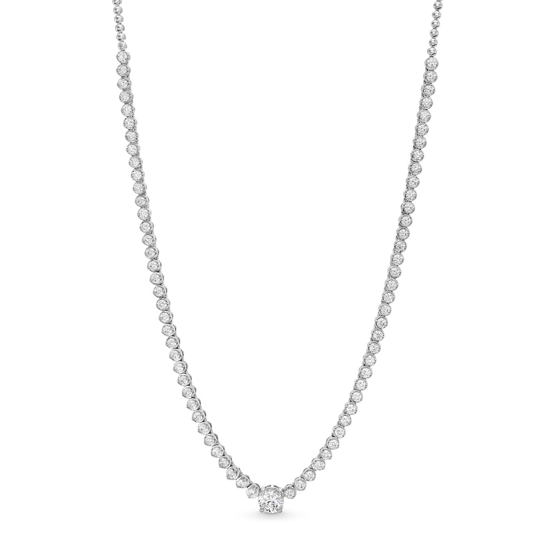 Main Image 1 of 4 CT. T.W. Certified Lab-Created Diamond Tennis-Style Necklace in 10K White Gold (I/SI2)