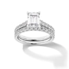 Thumbnail Image 1 of 3 CT. T.W. Emerald-Cut Certified Lab-Created Diamond Bridal Set in 14K White Gold (F/VS2)