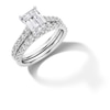 Thumbnail Image 1 of 3 CT. T.W. Emerald-Cut Certified Lab-Created Diamond Bridal Set in 14K White Gold (F/VS2)