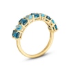 Thumbnail Image 3 of EFFY™ Collection Emerald-Cut and Pear-Shaped Blue Topaz Alternating Band in 14K Gold