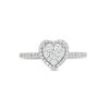 Thumbnail Image 4 of 1/2 CT. T.W. Heart-Shaped Multi-Diamond Frame Engagement Ring in 10K White Gold