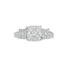 Thumbnail Image 4 of 1/2 CT. T.W. Cushion-Shaped Multi-Diamond Three Stone Engagement Ring in 10K White Gold