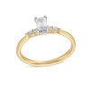 Thumbnail Image 1 of 3/8 CT. T.W. Emerald-Cut Diamond Collar Engagement Ring in 10K Gold