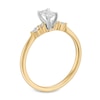 Thumbnail Image 3 of 3/8 CT. T.W. Emerald-Cut Diamond Collar Engagement Ring in 10K Gold