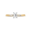 Thumbnail Image 4 of 3/8 CT. T.W. Emerald-Cut Diamond Collar Engagement Ring in 10K Gold