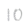 Thumbnail Image 1 of 1 CT. T.W. Certified Lab-Created Diamond Five Stone Hoop Earrings in 14K White Gold (F/SI2)