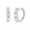 Thumbnail Image 1 of 2-3/8 CT. T.W. Certified Lab-Created Diamond Three Stone Hoop Earrings in 14K White Gold (F/SI2)