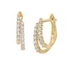 Thumbnail Image 1 of 1/2 CT. T.W. Diamond Double Row Split Hoop Earrings in 10K Gold