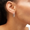 Thumbnail Image 2 of 2 CT. T.W. Certified Lab-Created Diamond Five Stone Hoop Earrings in 14K White Gold (F/SI2)