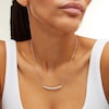 Thumbnail Image 2 of 1 CT. T.W. Certified Lab-Created Diamond Graduated Curved Bar Necklace in 14K White Gold (F/SI2)