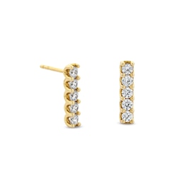 5/8 CT. T.W. Certified Lab-Created Diamond Five Stone Vertical Bar Stud Earrings in 14K Gold (F/SI2)