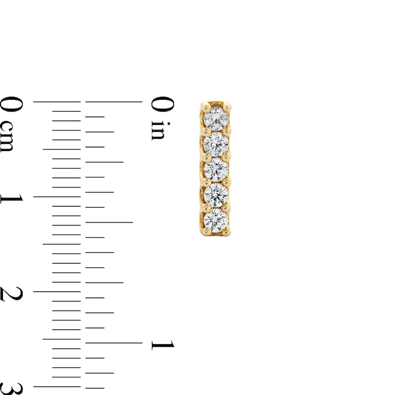 Main Image 3 of 5/8 CT. T.W. Certified Lab-Created Diamond Five Stone Vertical Bar Stud Earrings in 14K Gold (F/SI2)