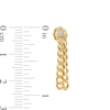 Thumbnail Image 3 of 1/10 CT. T.W. Diamond Solitaire Curb Chain Drop Front/Back Earrings in Sterling Silver with 14K Gold Plate