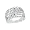 Thumbnail Image 1 of 2 CT. T.W. Certified Lab-Created Diamond Graduated Trio Multi-Row Ring in 14K White Gold (F/SI2)