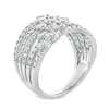 Thumbnail Image 3 of 2 CT. T.W. Certified Lab-Created Diamond Graduated Trio Multi-Row Ring in 14K White Gold (F/SI2)