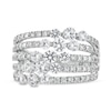 Thumbnail Image 4 of 2 CT. T.W. Certified Lab-Created Diamond Graduated Trio Multi-Row Ring in 14K White Gold (F/SI2)